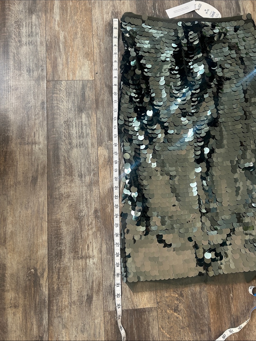 Sequined Green Pencil Skirt - Women's - Picture 7 of 7